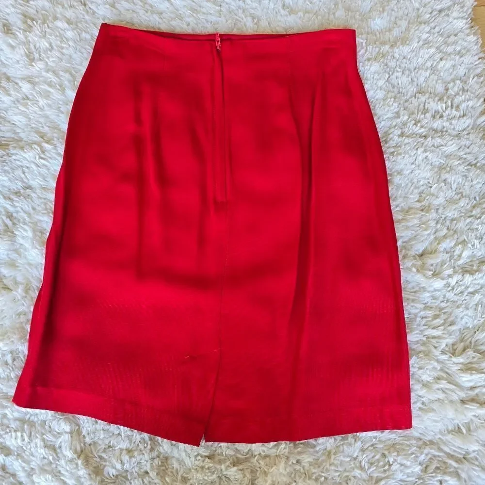 FRANCINE BROWER Women's Brazer Skirt Set Red‎ size 6 Vintage